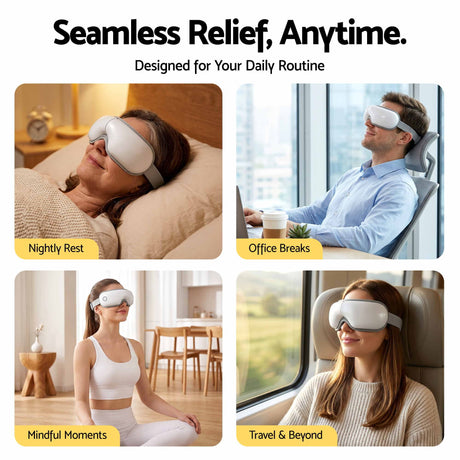 White foldable eye massager, rechargeable.