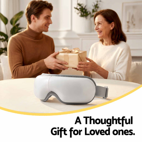 White foldable eye massager, rechargeable.