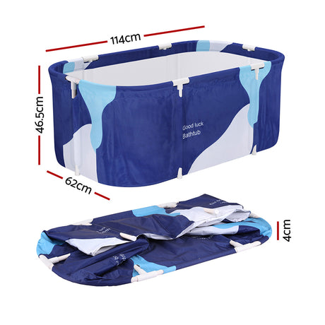 Navy blue PVC inflatable cushion, 114x62cm.