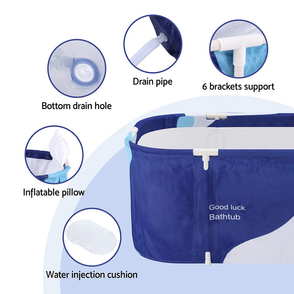 Navy blue PVC inflatable cushion, 114x62cm.