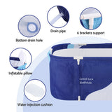 Navy blue PVC inflatable cushion, 114x62cm.