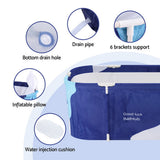 Navy blue PVC inflatable cushion, 134x65cm.