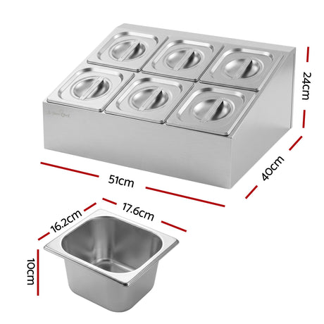 Chef stainless steel food serving display.