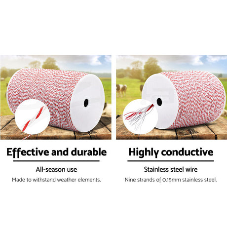 Giantz Electric Fence Poly Wire 1000M.