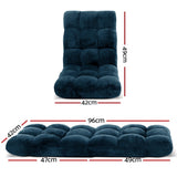 Artiss Floor Lounge Sofa Bed Flannel Fabric Navy