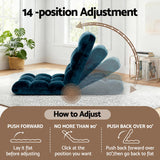 Artiss Floor Lounge Sofa Bed Flannel Fabric Navy