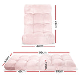 Artiss Floor Lounge Sofa Bed Flannel Fabric Pink