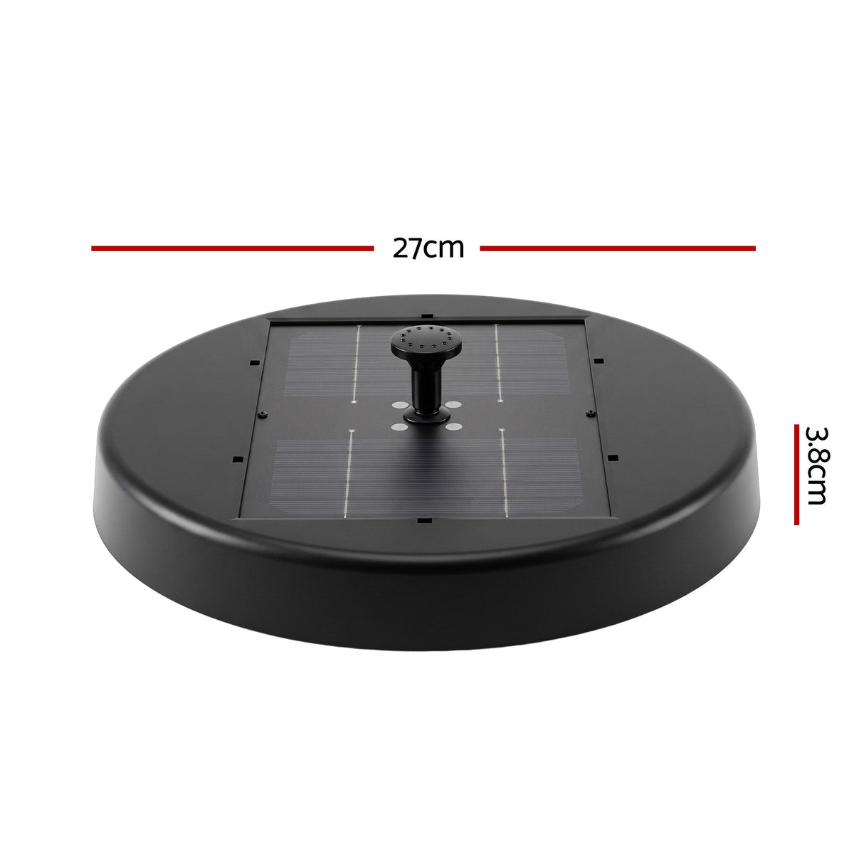 Black solar battery backup LED, 27cm, operated by remote control.