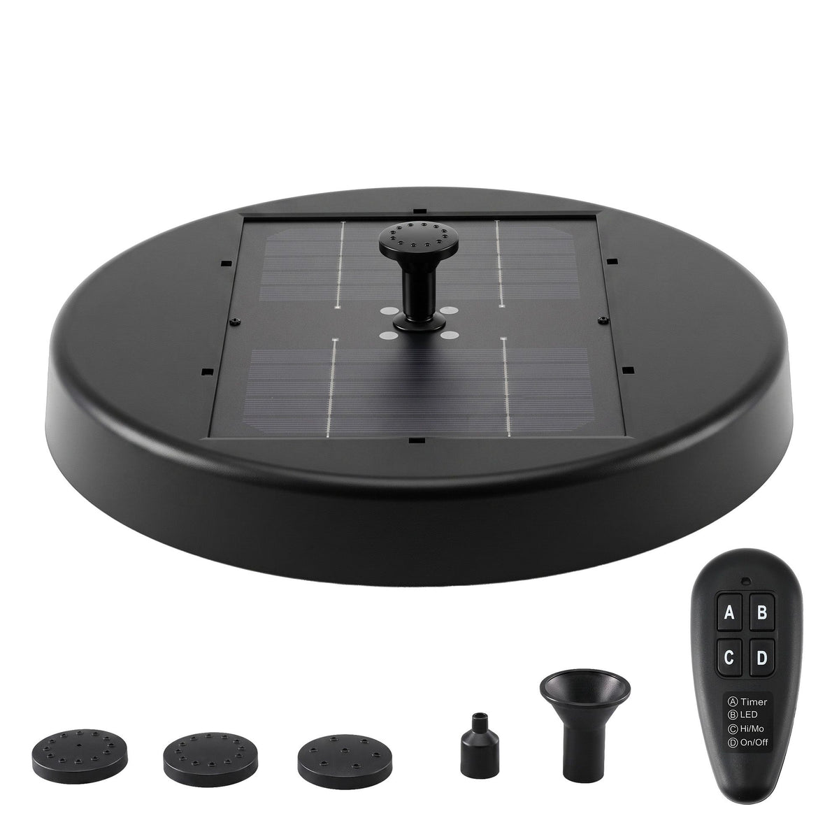 Black solar battery backup LED, 27cm, operated by remote control.