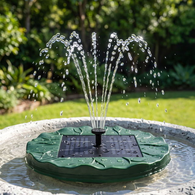 Solar fountain pumps, 31cm, operated by remote control.