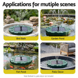 Solar fountain pumps, 31cm, operated by remote control.
