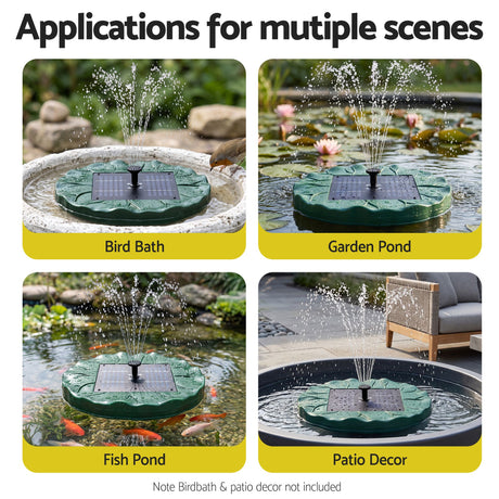 Solar fountain pumps, 31cm, operated by remote control.