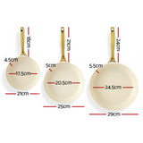 5-star Chef Frying Pan 3PCS Shades Frypan Set Ceramic Coating Multi Colour