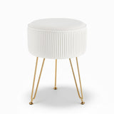 Artiss Ottoman Foot Stool Vanity Velvet Round White