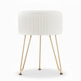 Artiss Ottoman Foot Stool Vanity Velvet Round White