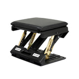 Black massage cushion pad, height adjustable.