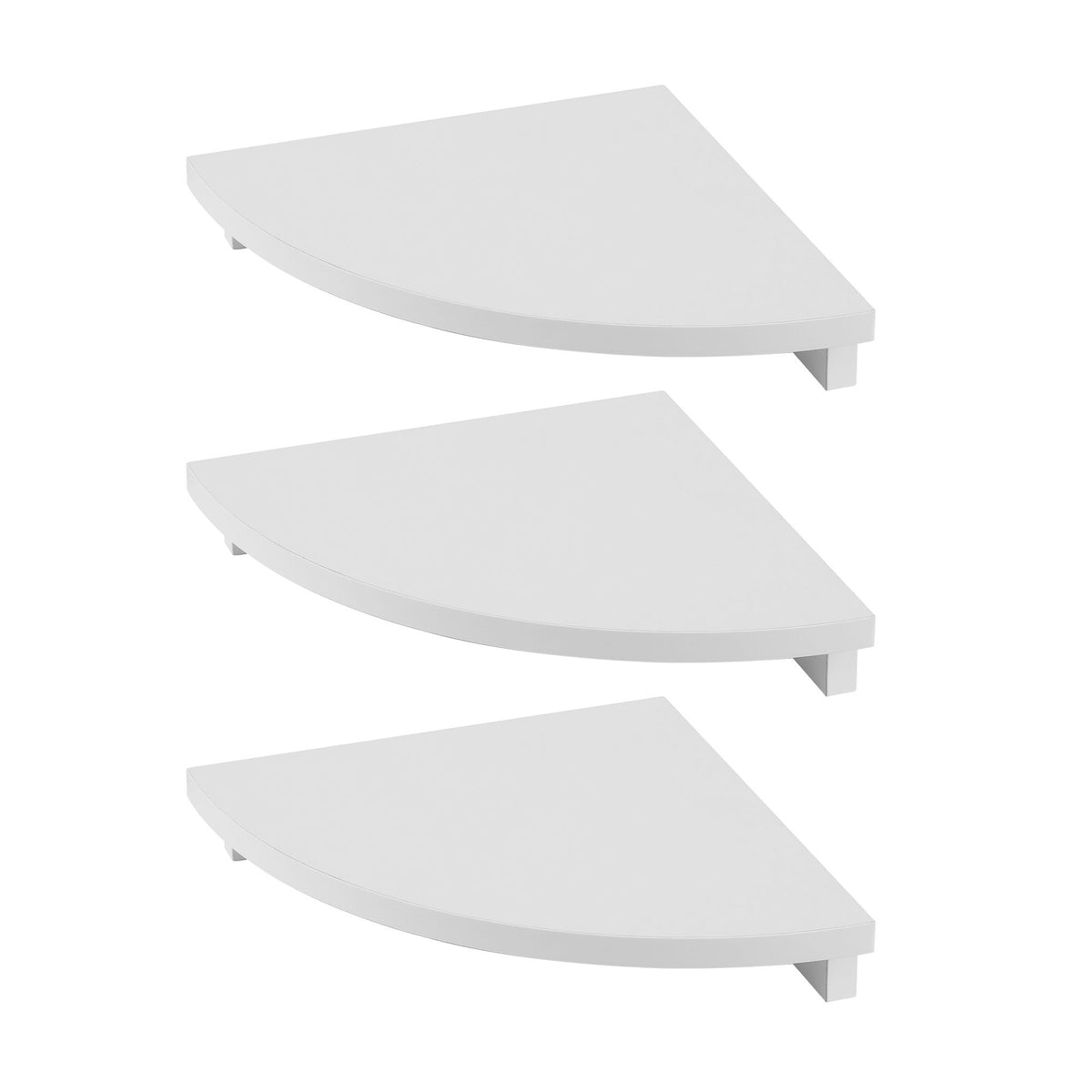 Artiss 3pc Corner Floating Wall Shelf Wall Mounted Display Rack Round Edge White.