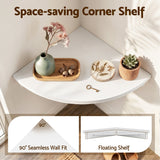 Artiss 3pc Corner Floating Wall Shelf Wall Mounted Display Rack Round Edge White.