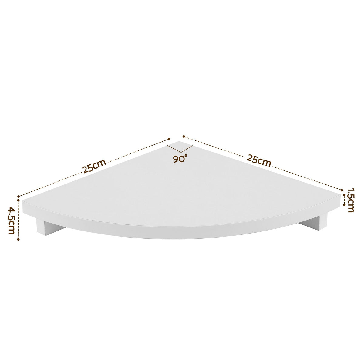 Artiss 4pc Corner Floating Wall Shelf Wall Mounted Display Rack Round Edge White.