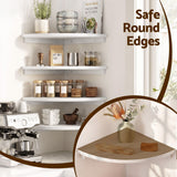 Artiss 4pc Corner Floating Wall Shelf Wall Mounted Display Rack Round Edge White.