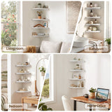 Artiss 4pc Corner Floating Wall Shelf Wall Mounted Display Rack Round Edge White.
