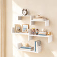 Artiss floating wall shelves set of 5, U-shape display ledge, white