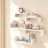 Artiss floating wall shelves set of 5, U-shape display ledge, white