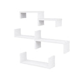 Artiss floating wall shelves set of 5, U-shape display ledge, white