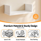 Artiss floating wall shelves set of 5, U-shape display ledge, white
