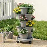 Green Fingers grey stackable pots, planters.