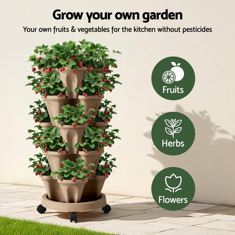 Green Fingers grey stackable garden bed.