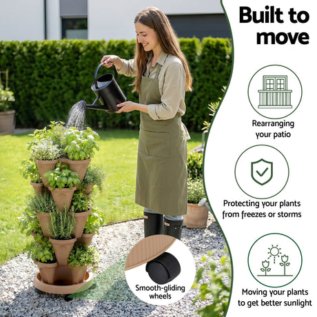 Green Fingers grey stackable garden bed.