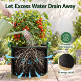 Green Fingers 15 Gallon Grow Bags 300gsm thick Aeration Fabric Pots 10 Pack.