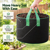 Green Fingers 15 Gallon Grow Bags 300gsm thick Aeration Fabric Pots 10 Pack.