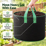 Green Fingers 20 Gallon Grow Bags 300gsm thick Aeration Fabric Pots 10 Pack.