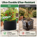 Green Fingers 20 Gallon Grow Bags 300gsm thick Aeration Fabric Pots 10 Pack.