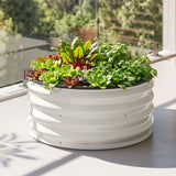 Green Fingers self watering round garden bed, galvanised, 60x60x30cm