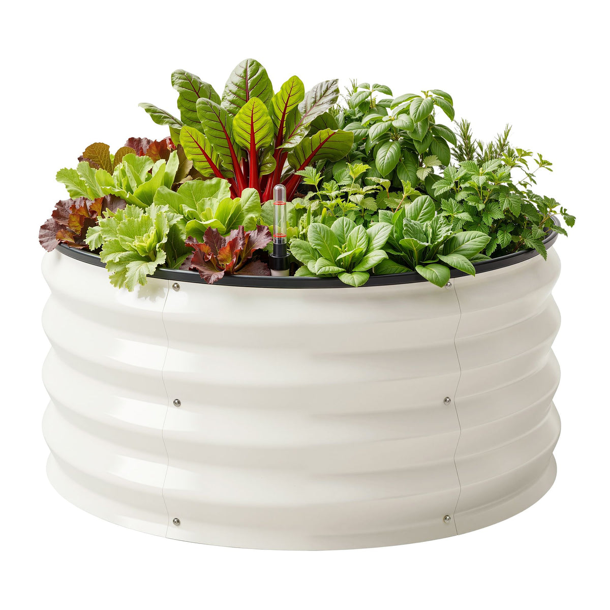 Green Fingers self watering round garden bed, galvanised, 60x60x30cm