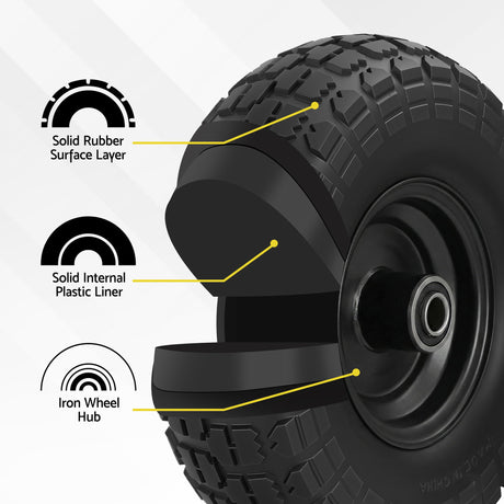 Gardeon rubber wheel, 26cm, 2pcs, double size.