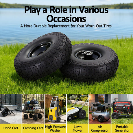 Gardeon rubber wheel, 26cm, 2pcs, double size.
