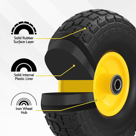Gardeon rubber wheel, 26cm, 2pcs, double size.