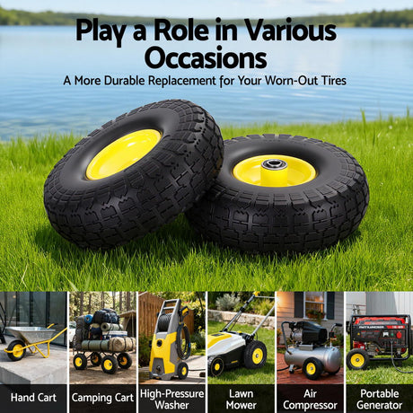 Gardeon rubber wheel, 26cm, 2pcs, double size.