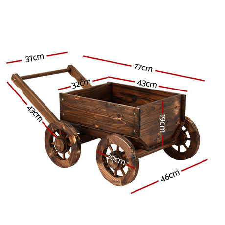 Gardeon wooden planter cart, lightweight.