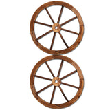 Gardeon Garden Decor Outdoor Ornament 2X Wooden Wagon Wheel.