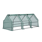 Green Fingers Mini Greenhouse 240x90x90cm Steel Frame PE Cover Outdoor Shelter