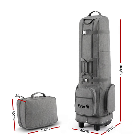 Everfit grey foldable case wheels, collapsible.