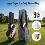 Everfit Golf Travel Bag Flight Cover Foldable Soft Case Wheels Grey