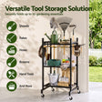 Gardeon Garden Tool Organizer with Wheels Heavy Duty Garage Yard Storage Cart - Shoppers Spot Tools > Tools Storage > Wall Storage Racks