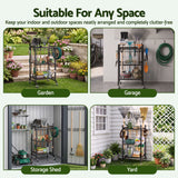Gardeon Garden Tool Organizer with Wheels Heavy Duty Garage Yard Storage Cart - Shoppers Spot Tools > Tools Storage > Wall Storage Racks - Alternate view 4