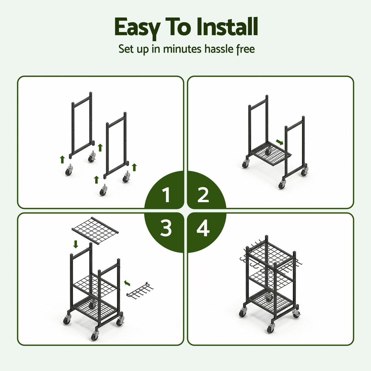 Gardeon Garden Tool Organizer with Wheels Heavy Duty Garage Yard Storage Cart - Shoppers Spot Tools > Tools Storage > Wall Storage Racks - Alternate view 5